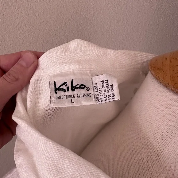 Vintage Kiko Clothing 100% Linen Button Down Maxi Dress - Picture 7 of 8